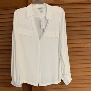 White House Black Market Elegant White Button Down Shirt